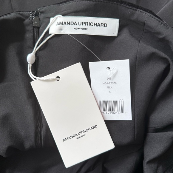 AMANDA UPRICHARD Christine Velvet & Puff Skirt Mini Dress, Black, NWT - Picture 9 of 10